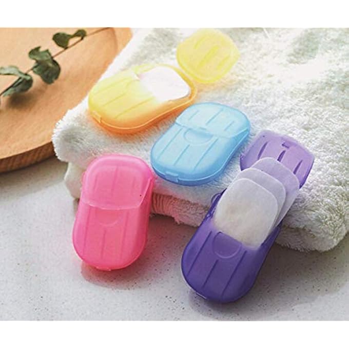 YTM SET OF 5 BOX DISPOSABLE MINI SOAP PAPER TRAVEL HAND WASHING BOX (RANDOM COLOR) - Image 1